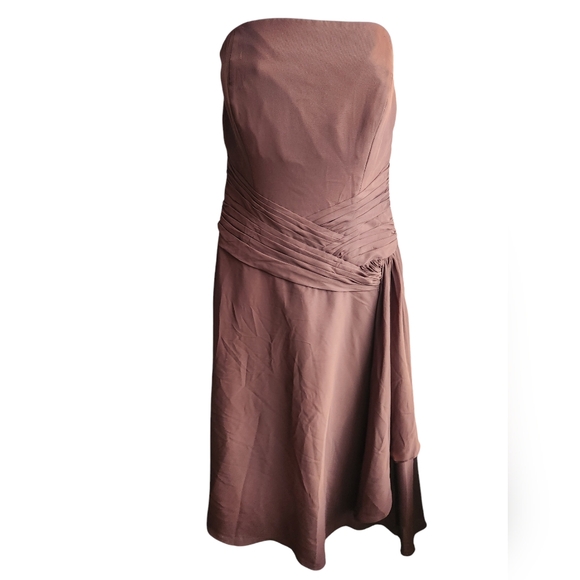 B2 Dresses & Skirts - B2 Brown Chiffon Espresso Brown Prom Bridesmaid Dress Size 12